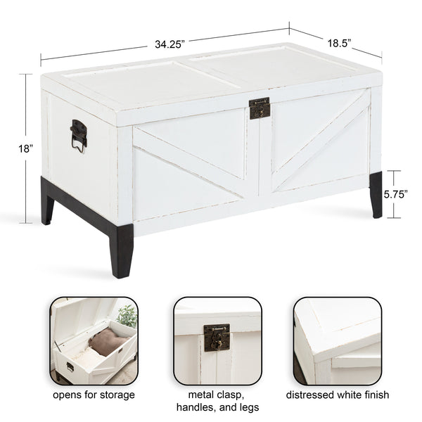 Kate & Laurel Cates Wood Coffee Table With Trunk Storage