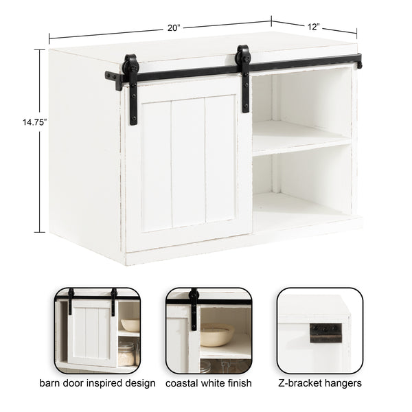 Kate & Laurel Cates Wood Floating Side Table With Cabinet