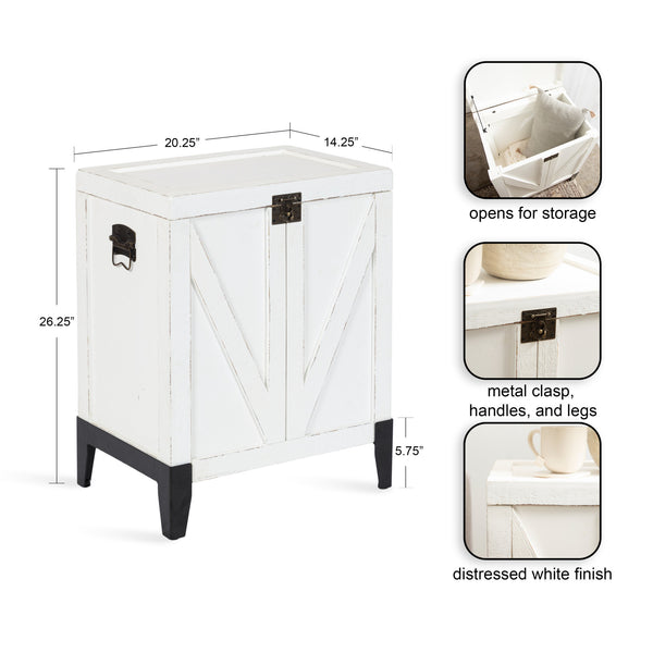 Kate & Laurel Cates Wood Side Table With Trunk Storage