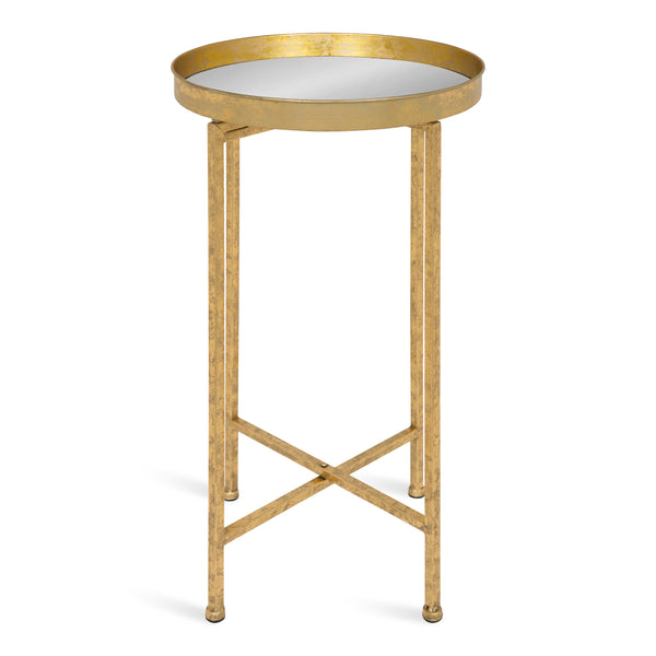 Kate & Laurel Celia Round Metal Foldable Tray Accent Table