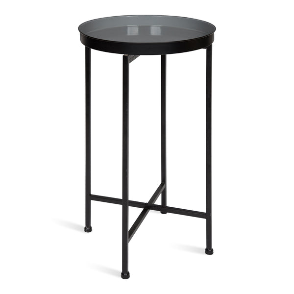 Kate & Laurel Celia Round Metal Foldable Tray Accent Table