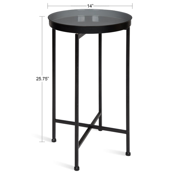 Kate & Laurel Celia Round Metal Foldable Tray Accent Table