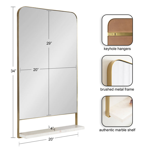 Kate & Laurel Chadwin Rectangle Wall Mirror With Shelf