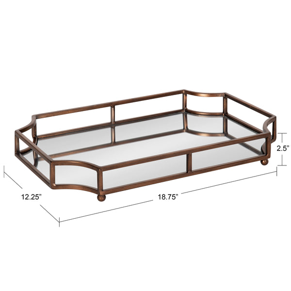 Kate & Laurel Ciel Metal Mirrored Scalloped Decorative Tray