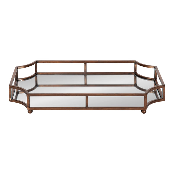 Kate & Laurel Ciel Metal Mirrored Scalloped Decorative Tray