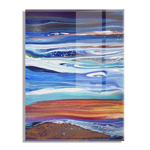 Kate & Laurel Coastal Currents Floating Acrylic Art By Xizhou Xie
