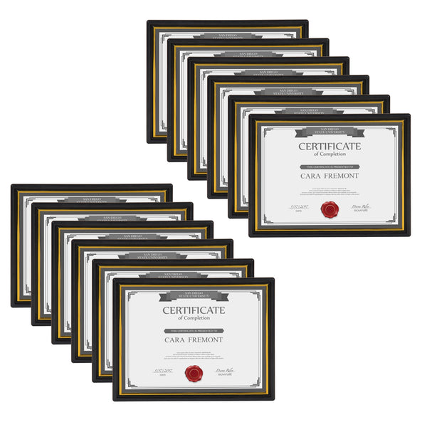 kate & laurel Corporate 8.5x11 Document Picture Frame Set of 12