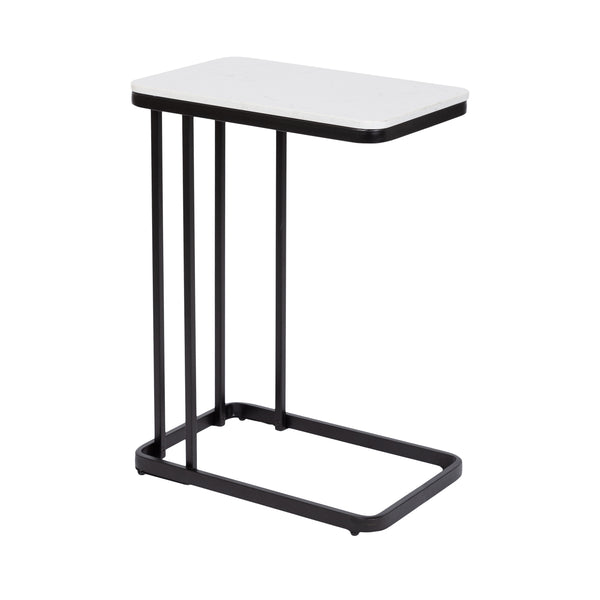 kate & laurel Credele Cultured Marble and Metal Accent C-Table