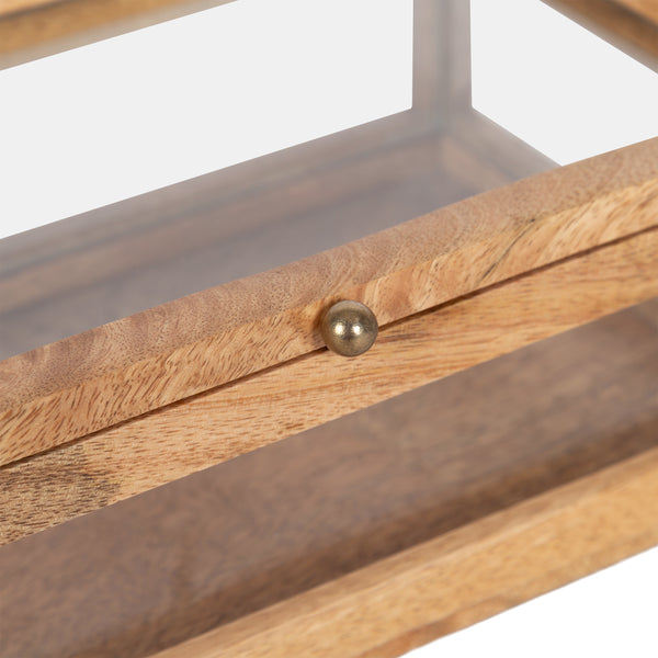 Kate & Laurel Curiel Decorative Wood And Glass Storage Box
