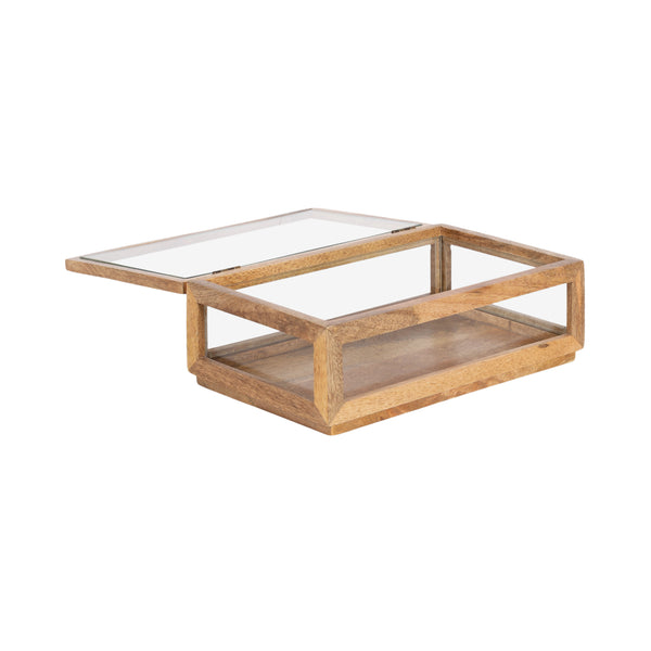 Kate & Laurel Curiel Decorative Wood And Glass Storage Box