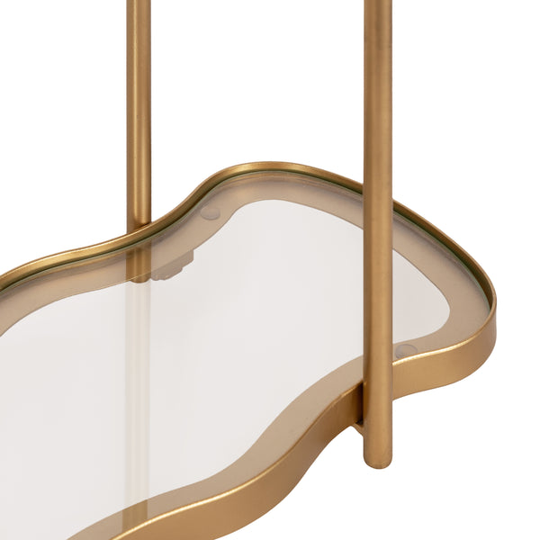 Kate & Laurel Curventi Tiered Wall Shelf Glass And Metal