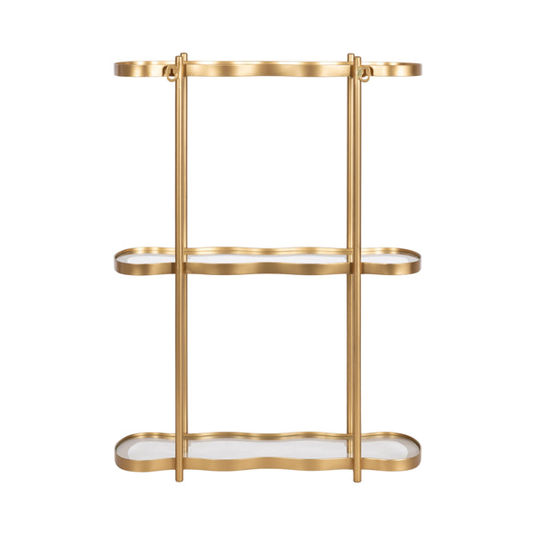 Kate & Laurel Curventi Tiered Wall Shelf Glass And Metal
