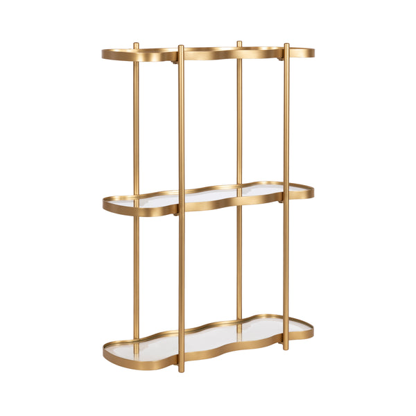kate & laurel Curventi Tiered Wall Shelf Glass and Metal