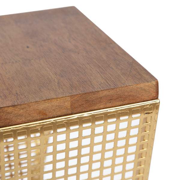 Kate & Laurel Elita Wood And Metal Pedestal Tea Table