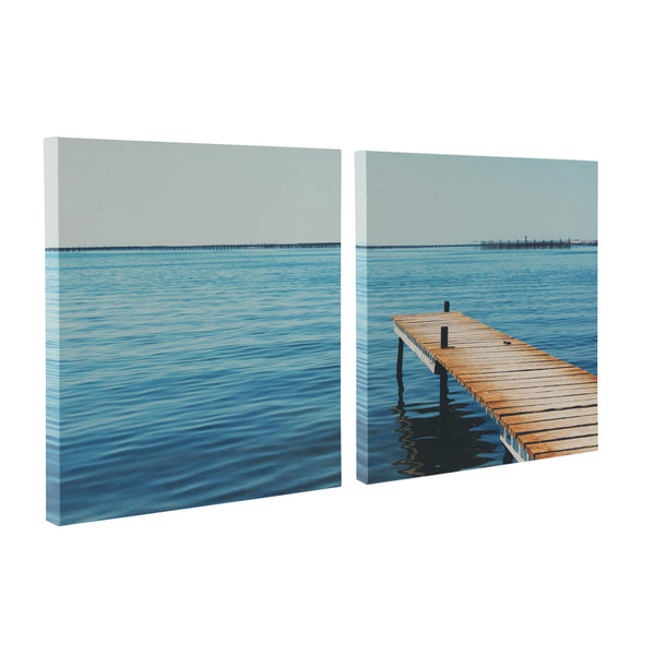 kate & laurel Etang de Thau Canvas Art Set by Laura Evans