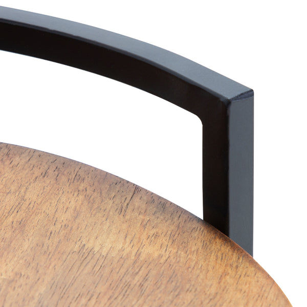 Kate & Laurel Ficher Wood And Metal Round Decorative Tray