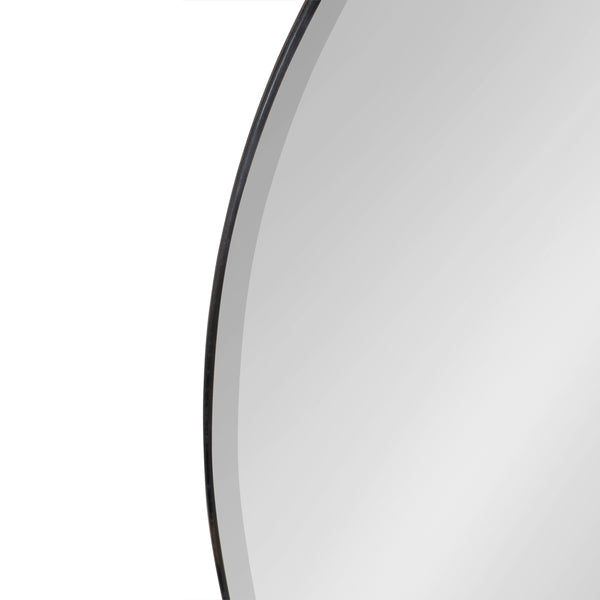 Kate & Laurel Fosset Round Frameless Mirror With Shelf