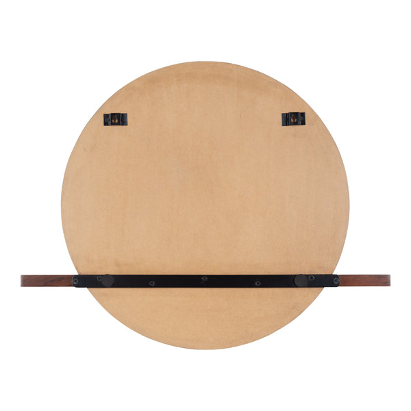 Kate & Laurel Fosset Round Frameless Mirror With Shelf