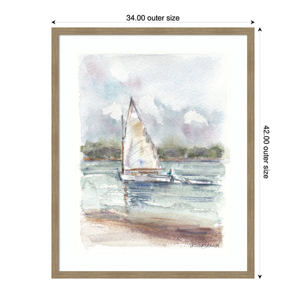 Kate & Laurel Framed Art 1 Maryanne Welch Chatham Fog Sailboat By Patricia Shaw