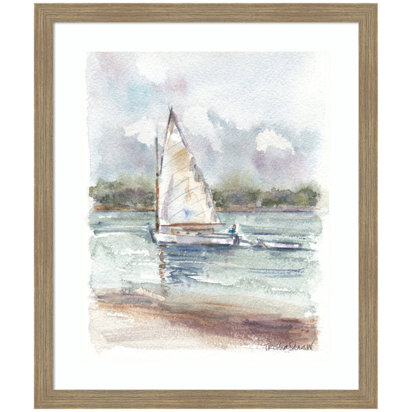 Kate & Laurel Framed Art 1 Maryanne Welch Chatham Fog Sailboat By Patricia Shaw