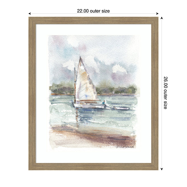 Kate & Laurel Framed Art 1 Maryanne Welch Chatham Fog Sailboat By Patricia Shaw