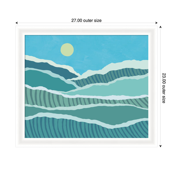 Kate & Laurel Framed Art Abstract Waves By Rachel Lee