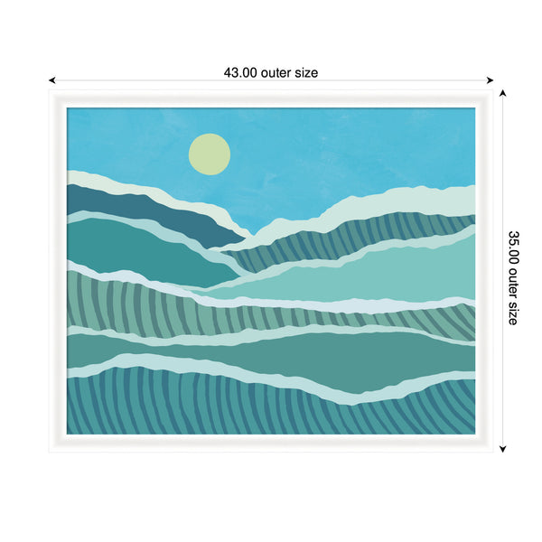 Kate & Laurel Framed Art Abstract Waves By Rachel Lee