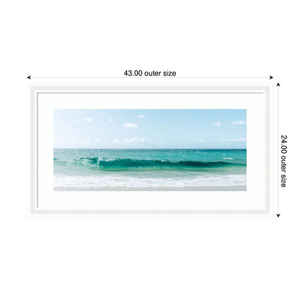 Kate & Laurel Framed Art Beach Ocean Day Over Blue Clear Waters By Alicia Abla