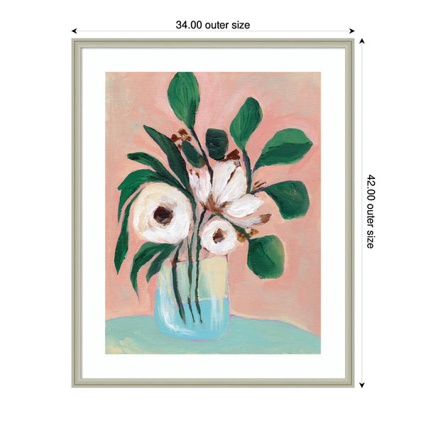 Kate & Laurel Framed Art Blush In Bloom By Nikita Jariwala