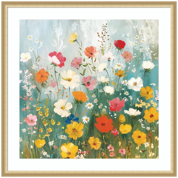 Kate & Laurel Framed Art Boho Wildflower Garden By The Creative Bunch Studio