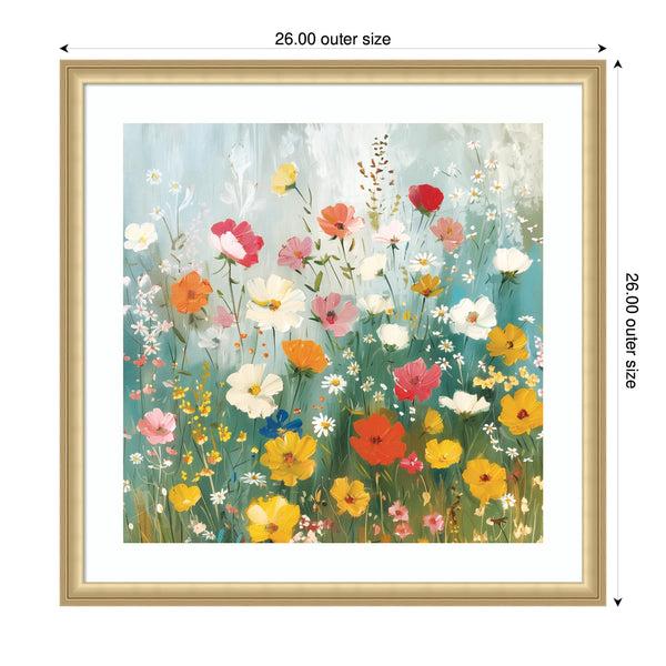 Kate & Laurel Framed Art Boho Wildflower Garden By The Creative Bunch Studio