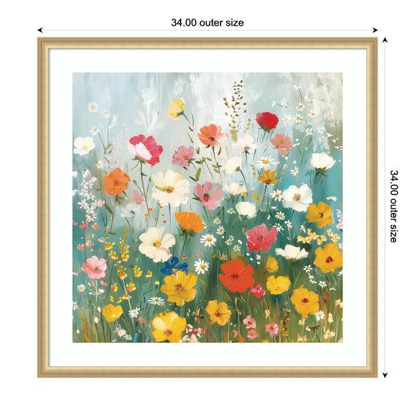 Kate & Laurel Framed Art Boho Wildflower Garden By The Creative Bunch Studio