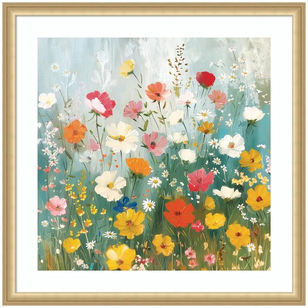 kate & laurel Framed Art Boho Wildflower Garden by The Creative Bunch Studio