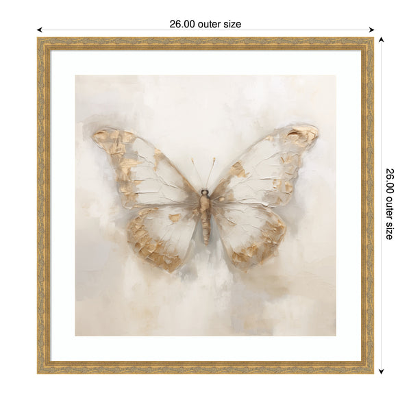 Kate & Laurel Framed Art Butterfly Neutral 2 By The Creative Bunch Studio
