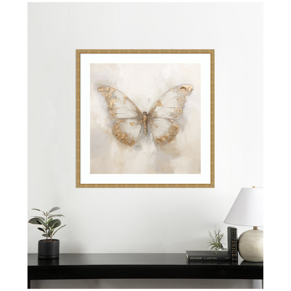 Kate & Laurel Framed Art Butterfly Neutral 2 By The Creative Bunch Studio