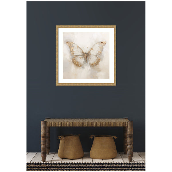 Kate & Laurel Framed Art Butterfly Neutral 2 By The Creative Bunch Studio