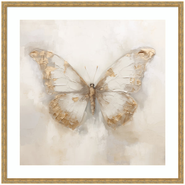 kate & laurel Framed Art Butterfly Neutral 2 by The Creative Bunch Studio