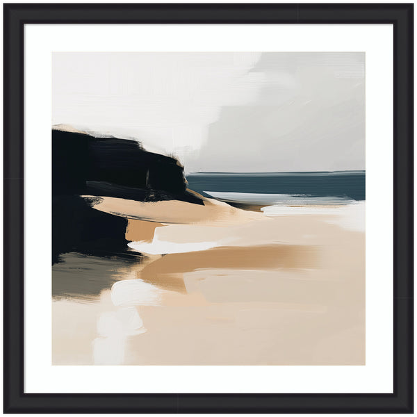 Kate & Laurel Framed Art Coastal Sand Modern Abstract Landscape I By The Creative Bunch Studio