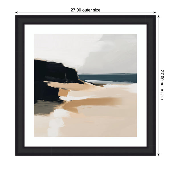 Kate & Laurel Framed Art Coastal Sand Modern Abstract Landscape I By The Creative Bunch Studio