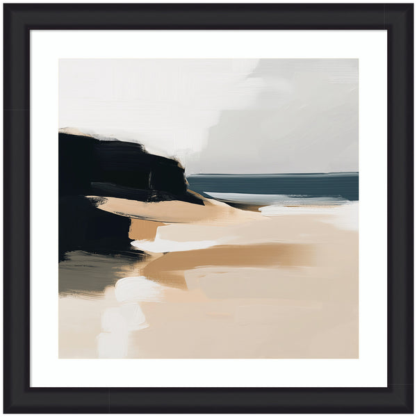 kate & laurel Framed Art Coastal Sand Modern Abstract Landscape I by The Creative Bunch Studio