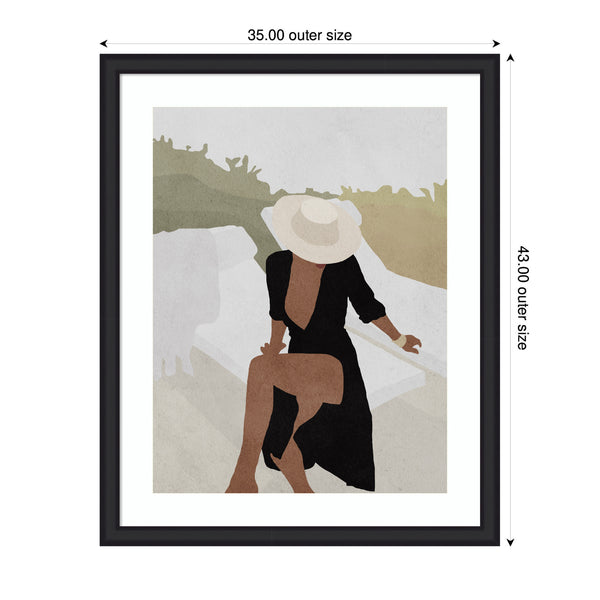 Kate & Laurel Framed Art Elegant Woman In Hat By July Art Prints