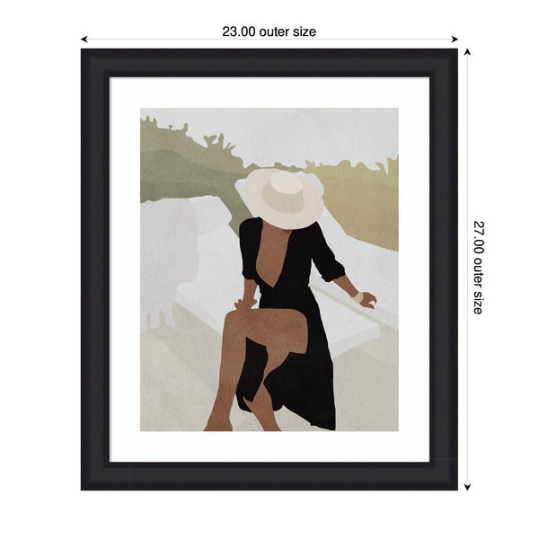 Kate & Laurel Framed Art Elegant Woman In Hat By July Art Prints