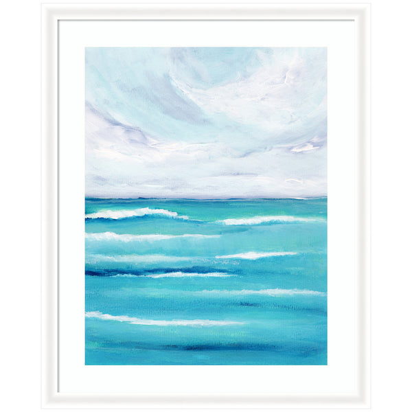 Kate & Laurel Framed Art Evening Ocean Waves By Nikita Jariwala
