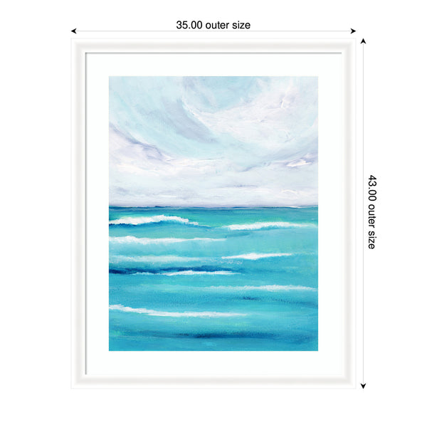 Kate & Laurel Framed Art Evening Ocean Waves By Nikita Jariwala