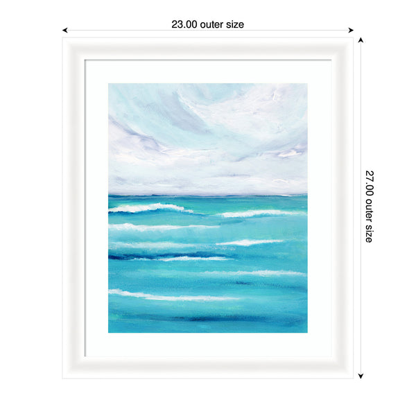 Kate & Laurel Framed Art Evening Ocean Waves By Nikita Jariwala