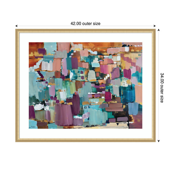 Kate & Laurel Framed Art Gemstones In Jewel Tones By Leah Nadeau