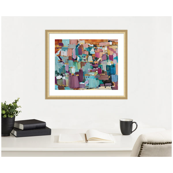 Kate & Laurel Framed Art Gemstones In Jewel Tones By Leah Nadeau