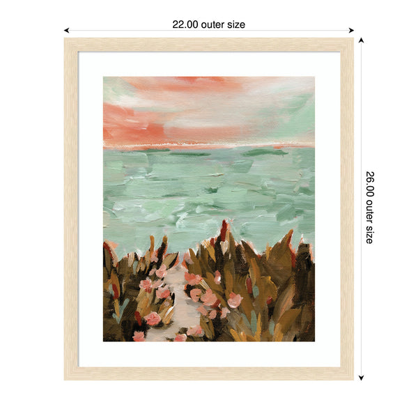 Kate & Laurel Framed Art Landscape 02 Beach By Annie Quigley