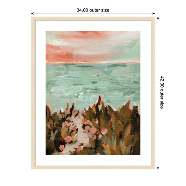 Kate & Laurel Framed Art Landscape 02 Beach By Annie Quigley