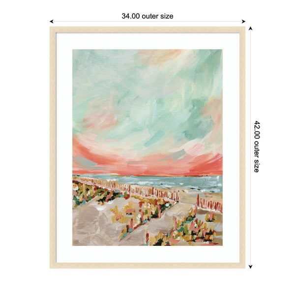 Kate & Laurel Framed Art Landscape 03 Beach By Annie Quigley
